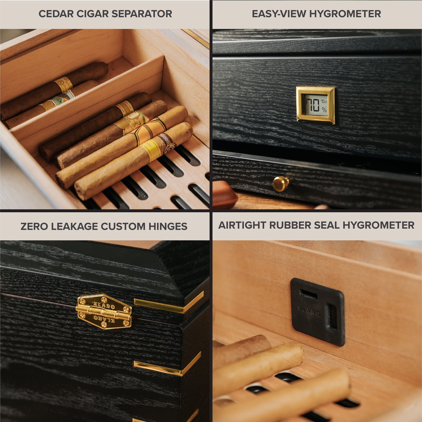 Humidor superior de cristal real