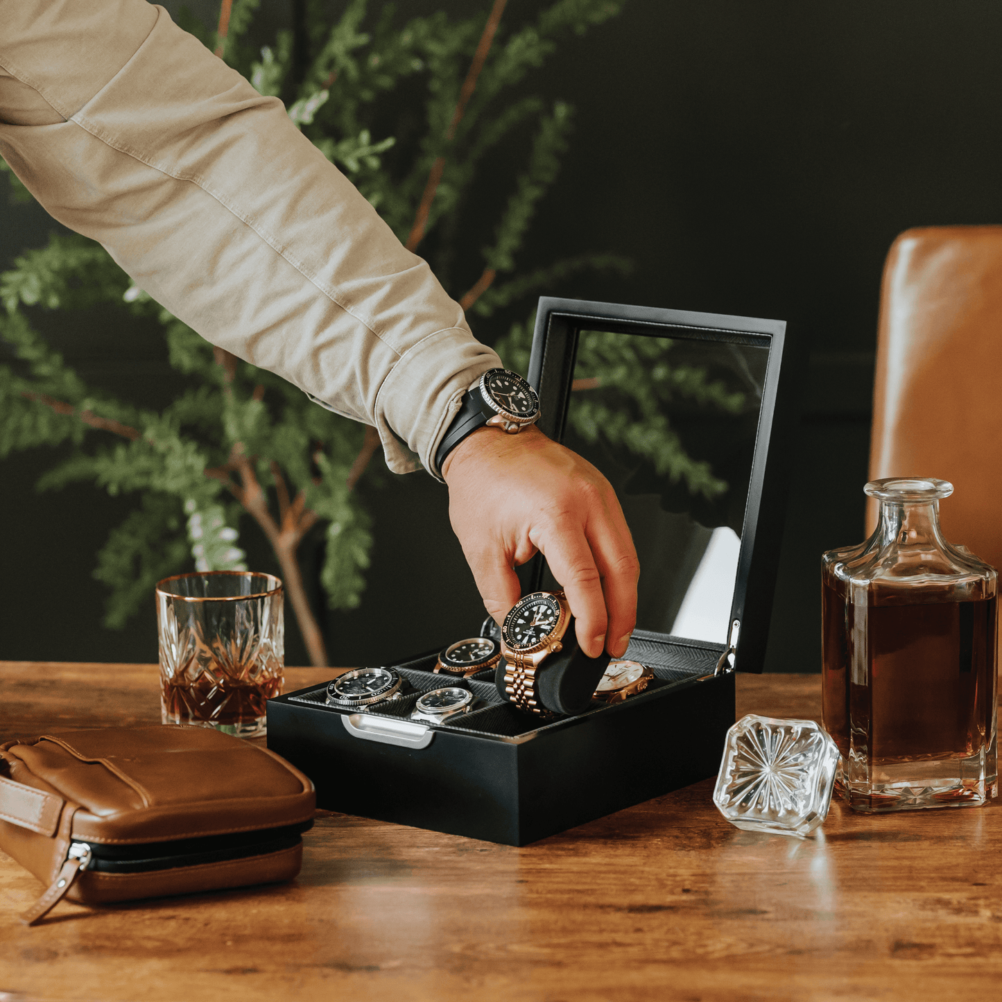 Caja de reloj moderna 2x3 - 6 ranuras