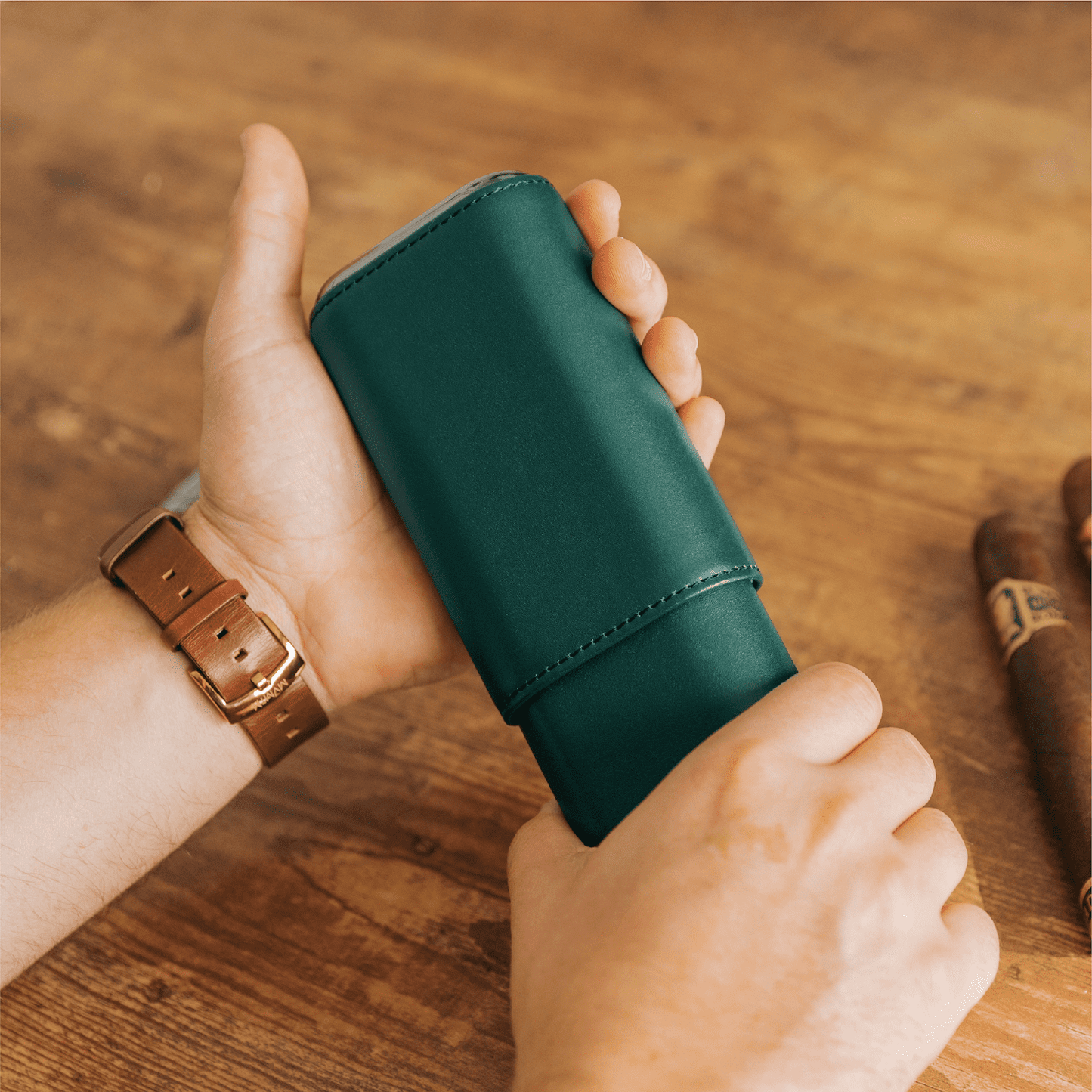 Estuche de viaje premium para 3 puros