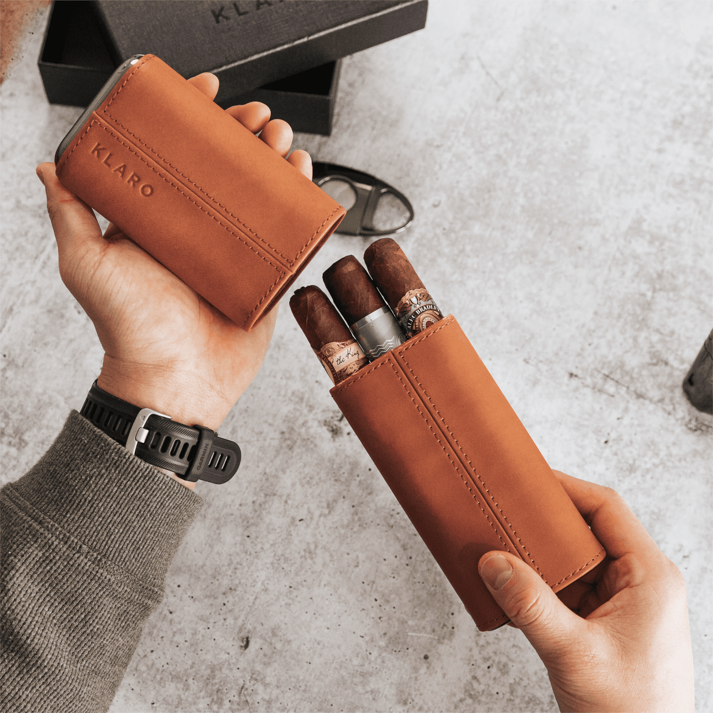 Estuche de viaje premium para 3 puros