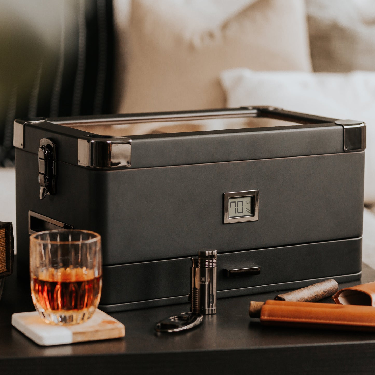 Black Edition Military Humidor + Smart Valet