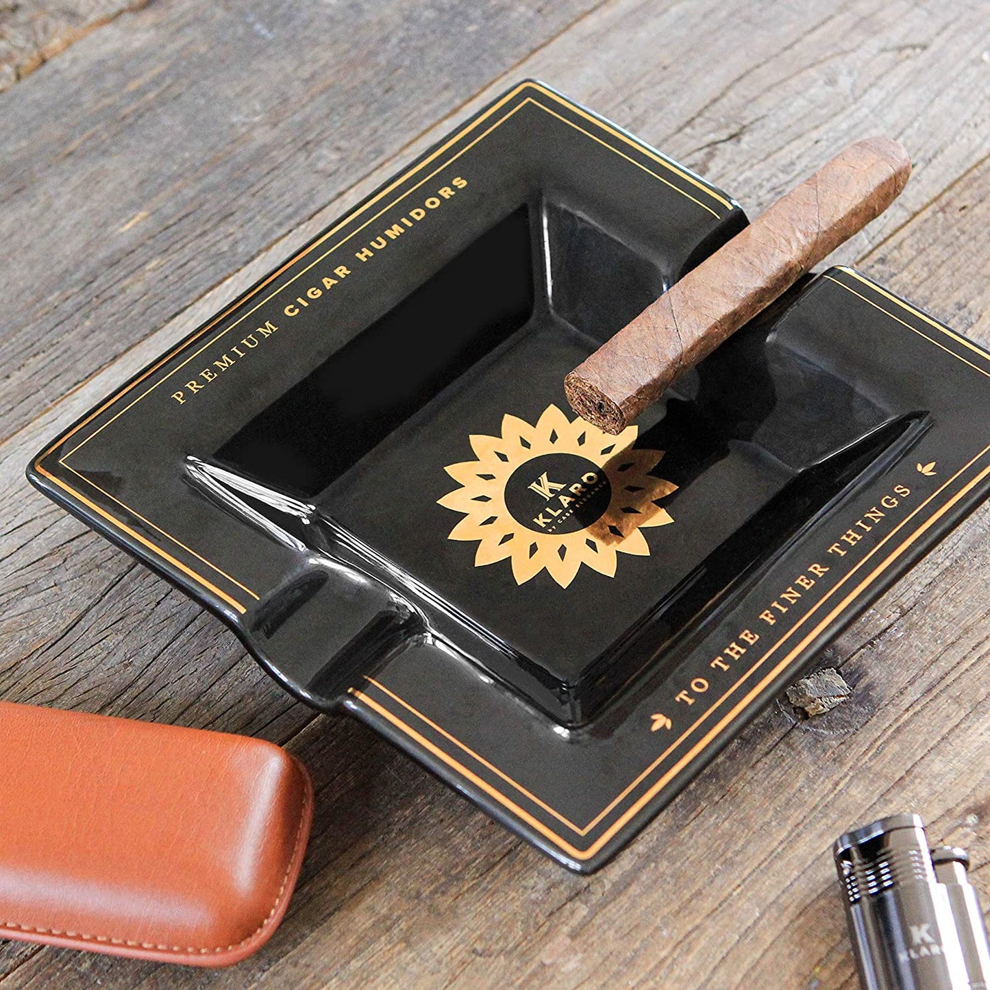 Klaro Square Medium Ceramic Ashtray