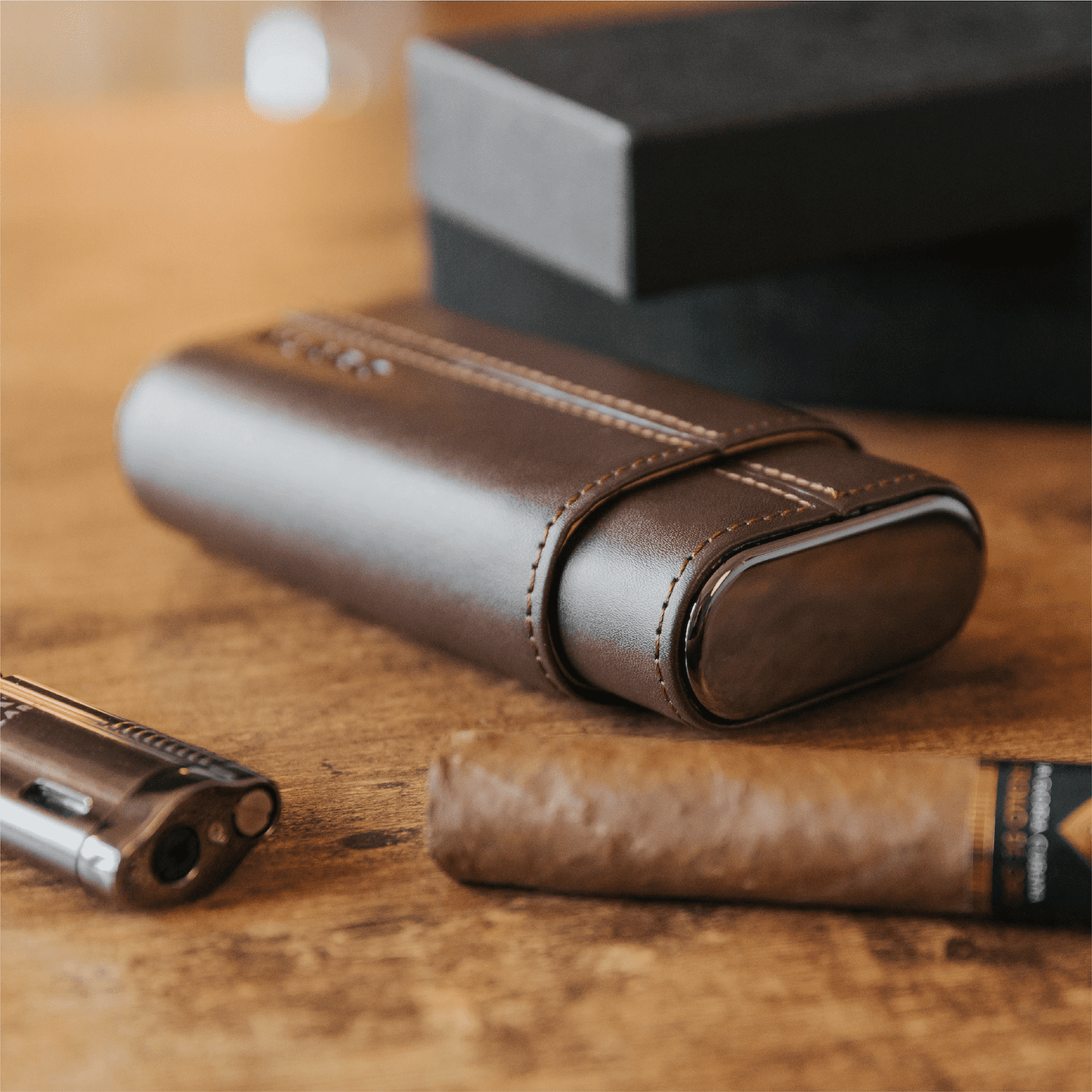 Estuche de viaje premium para 3 cigarros