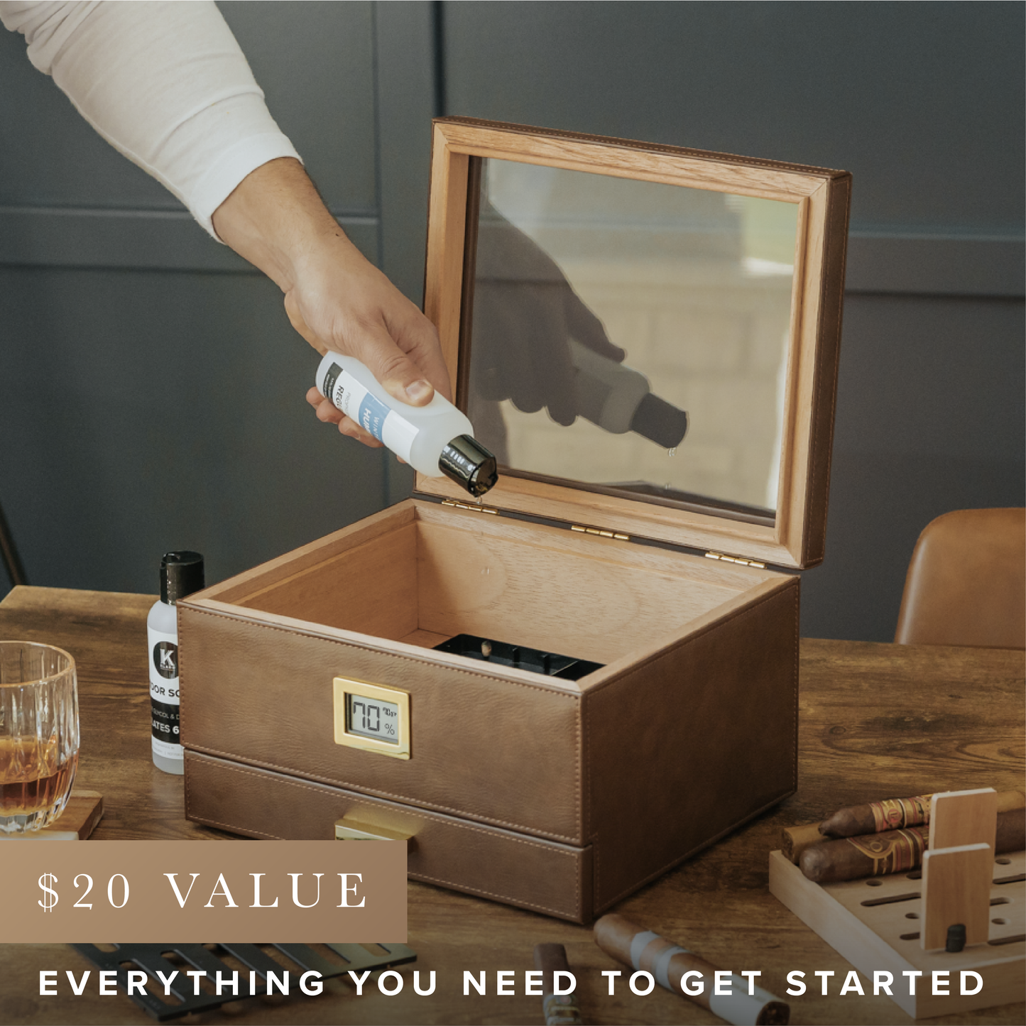 Humidificateur Belmont à dessus en verre