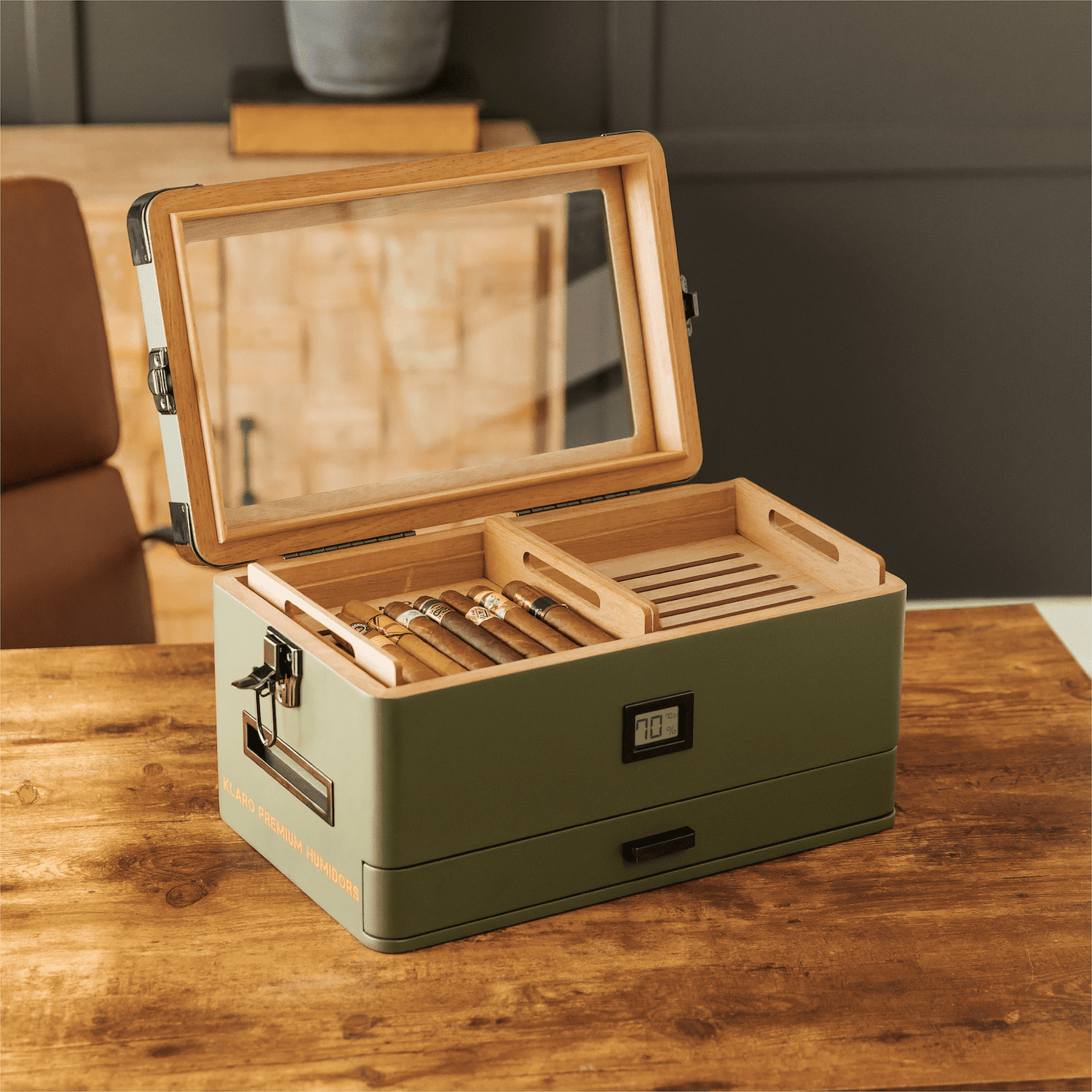 Plateau de rangement pour humidor extra-militaire
