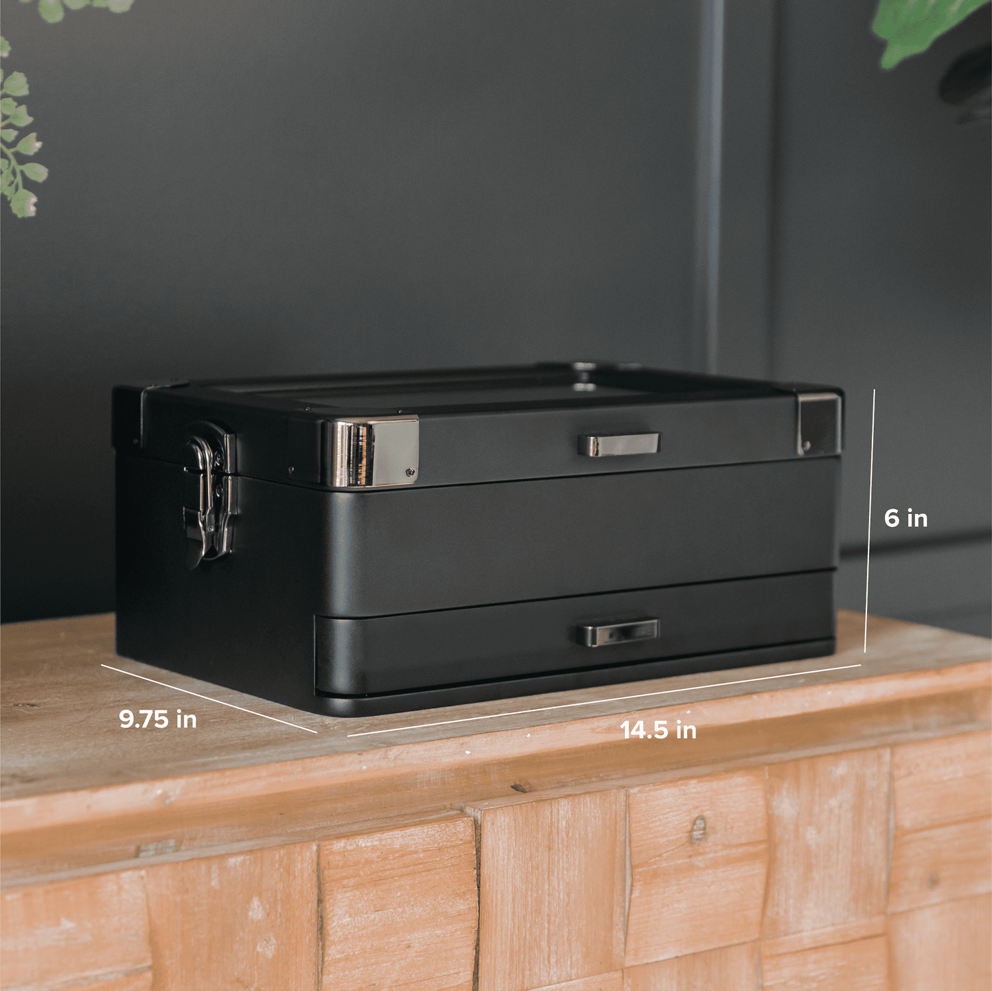 Caja de reloj modular militar Black Edition - 10 ranuras