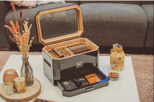 Olearn Mini Digital Temperature Humidity Meters Gauge Cigar Box
