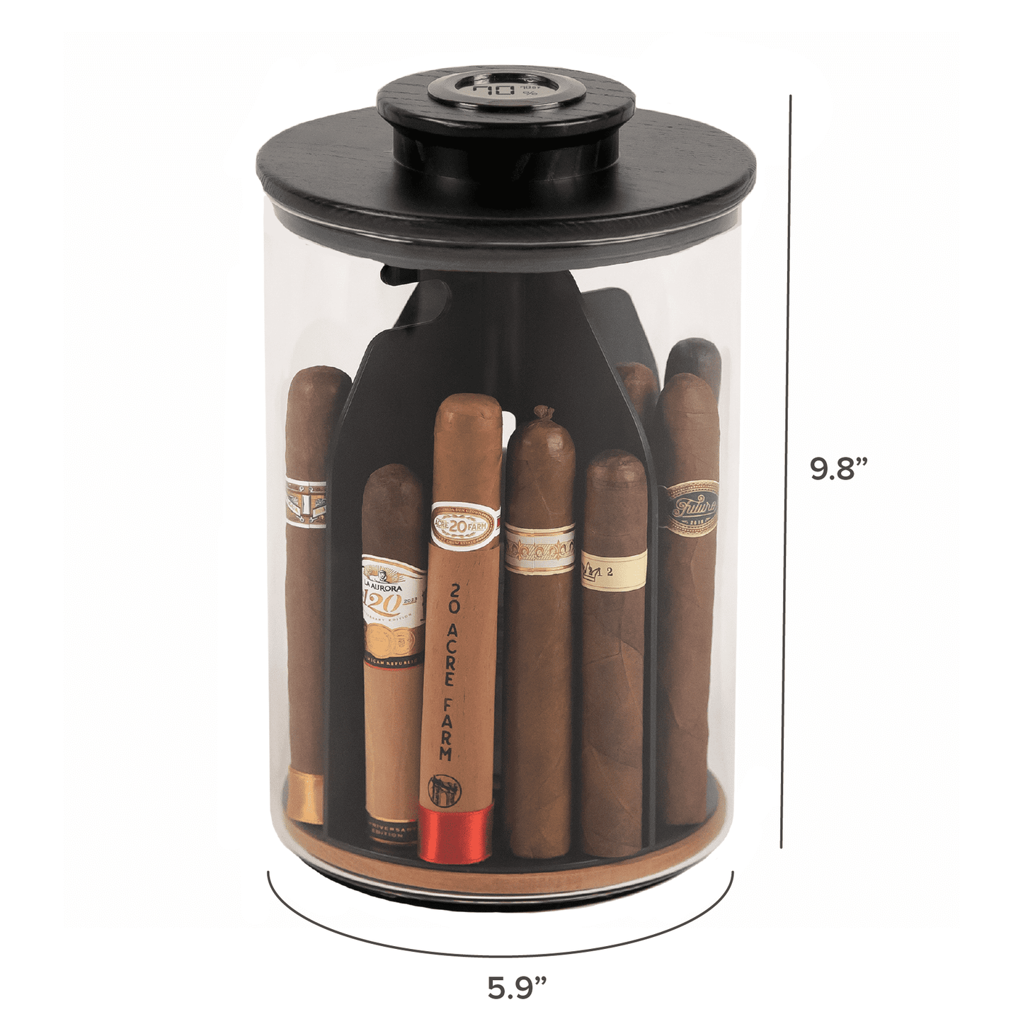 Cylindor Humidor - Glass Jar & Ashwood Lid