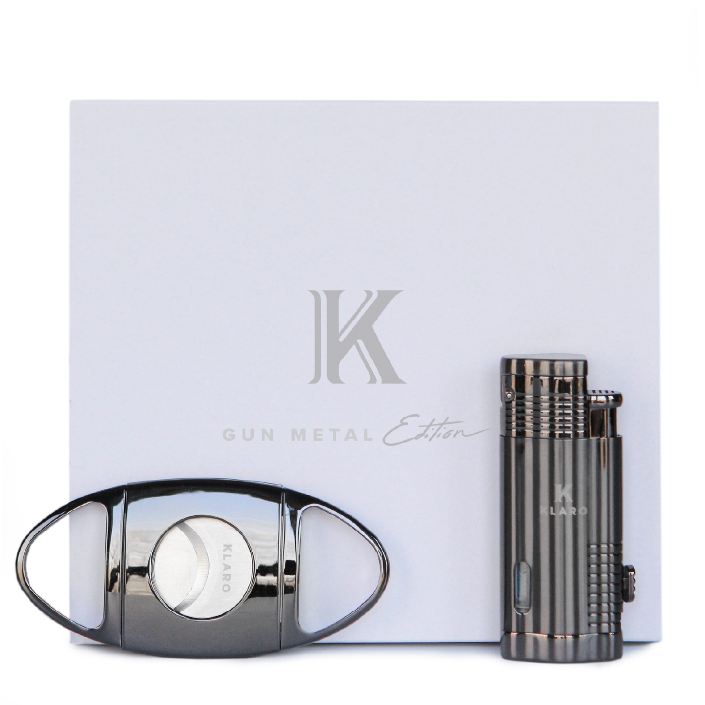 Kit de accesorios para puros, cortador con acabado de bronce pulido y encendedor de antorcha
