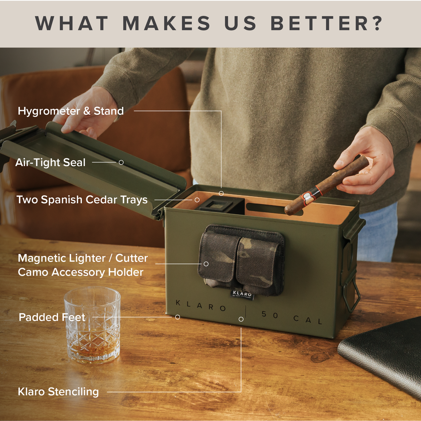 The Smoke Can - Humidor verde de 50 calorías