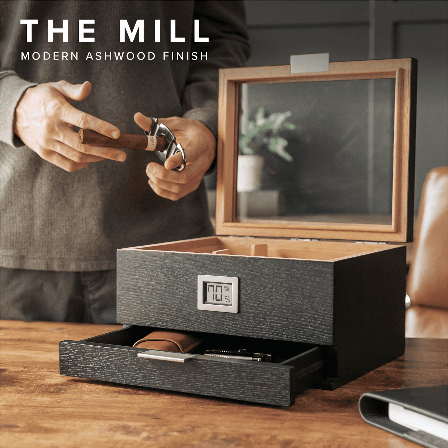 Humidor superior de vidrio Mill