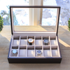 Caja para relojes de madera maciza - 12 ranuras