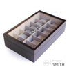 Caja para relojes de madera maciza - 12 ranuras