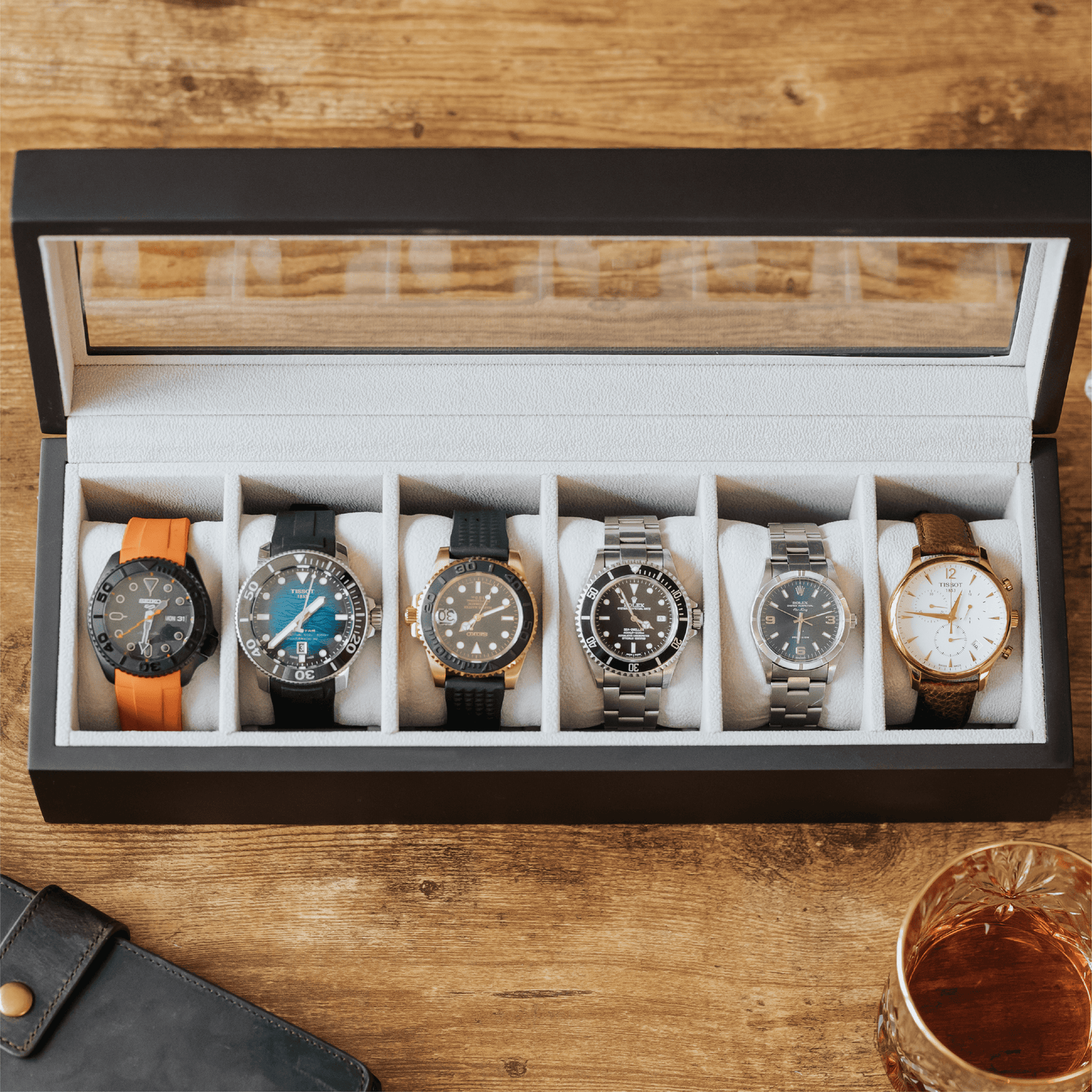 Solid Wood Watch Box - 6 Slot