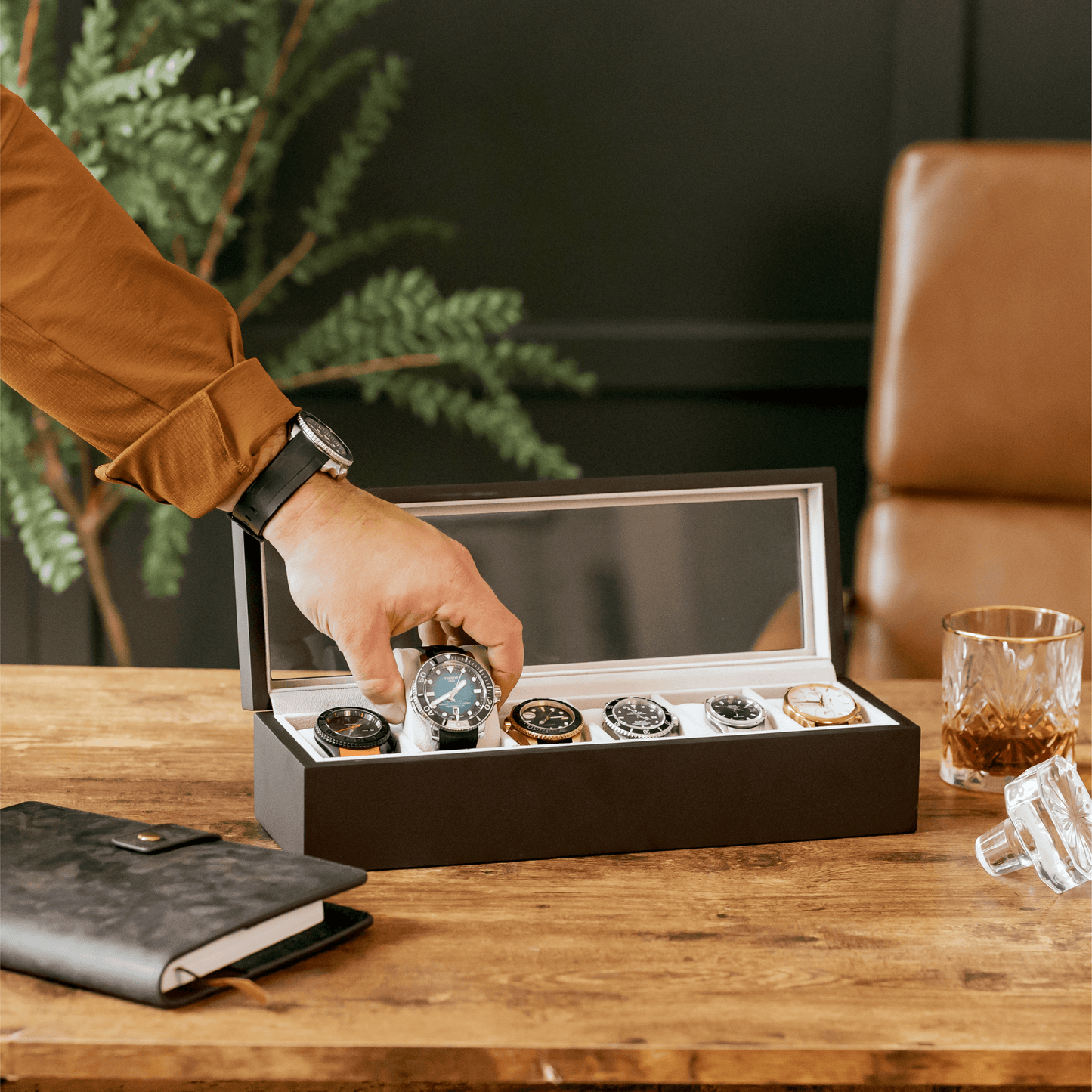 Solid Wood Watch Box - 6 Slot