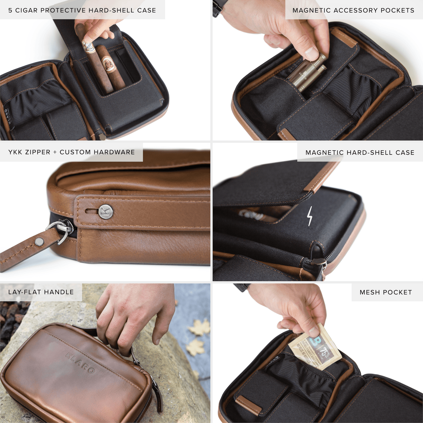 Flint Travel Leather Cigar Case