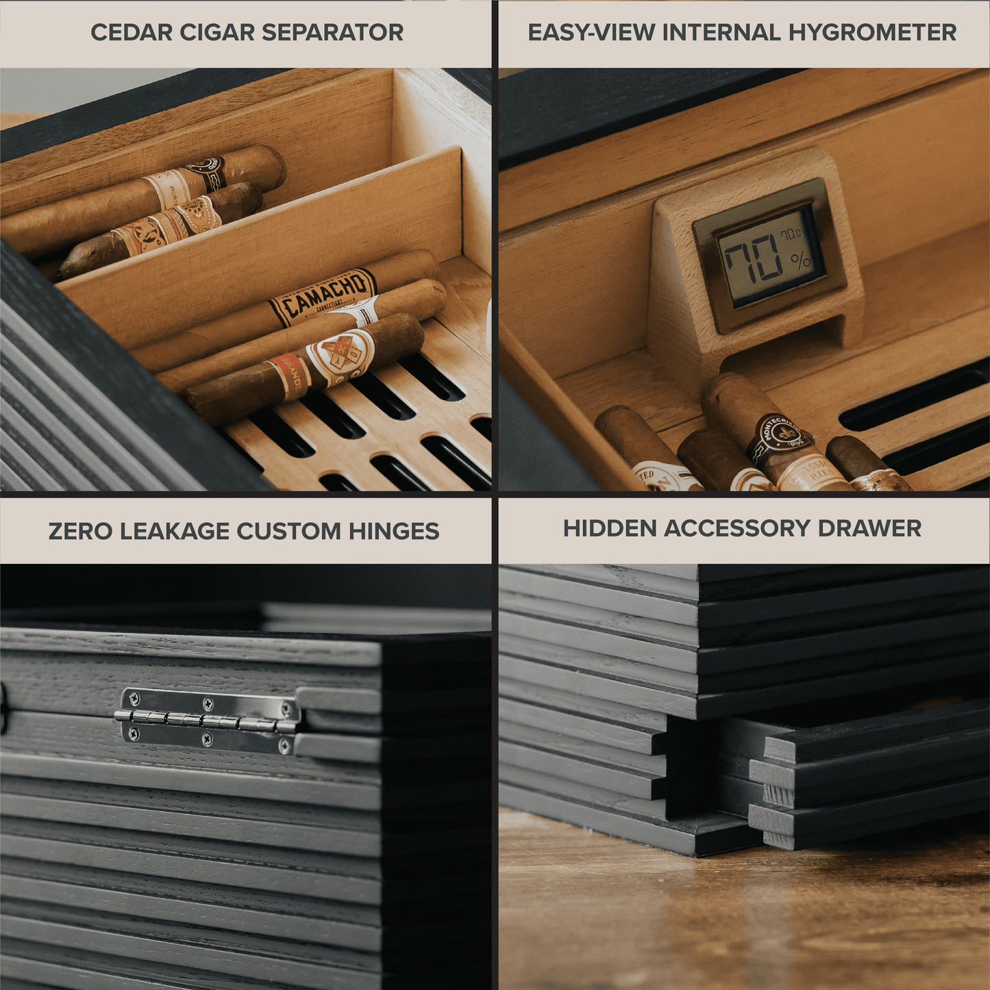 Humidor con tapa de cristal KOBI