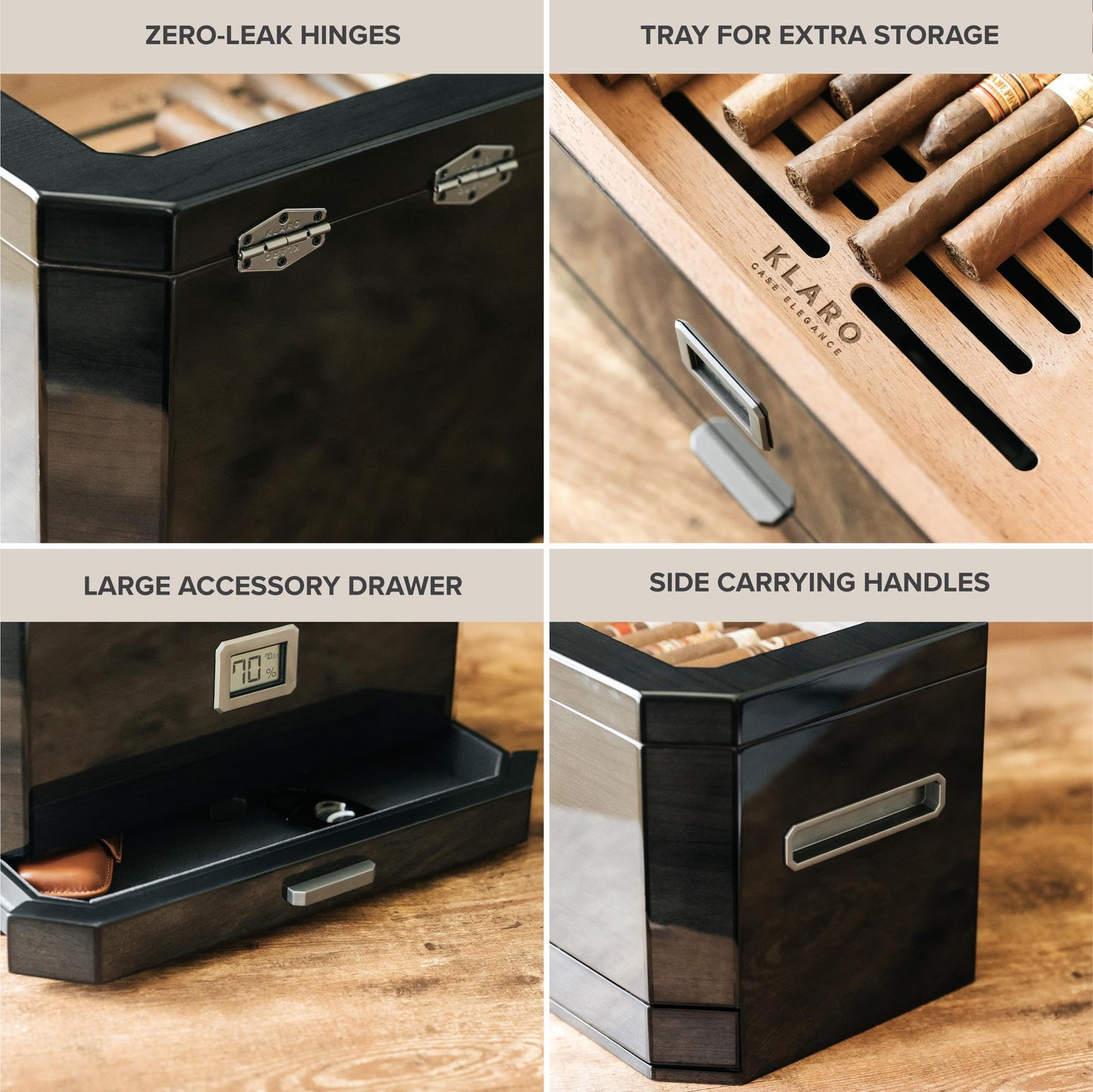Humidor con tapa de vidrio Octodor