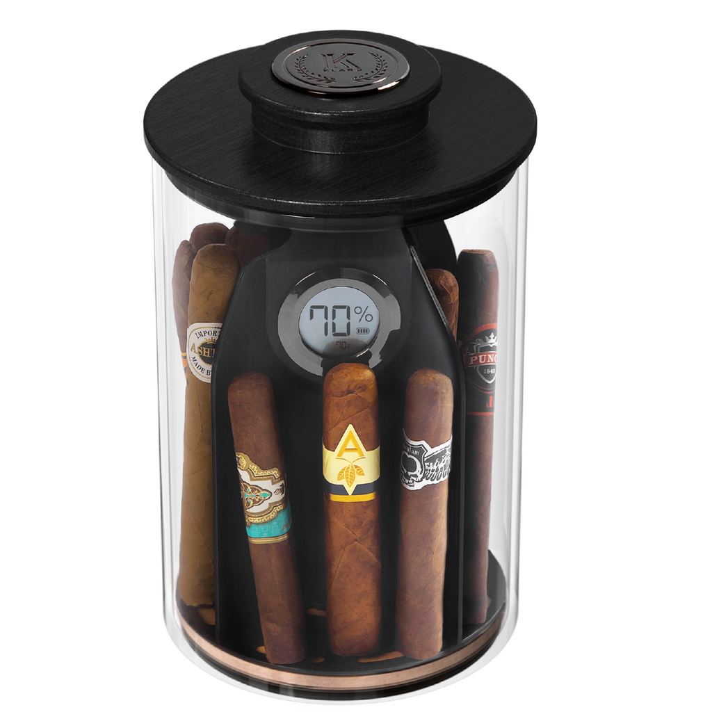 Cylindor Humidor - Glass Jar & Ashwood Lid