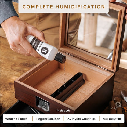 Renzo Glass Top Humidor complete humidification