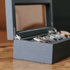 Fischgrät-Zweifarben-Uhrenbox - 5 Steckplätze