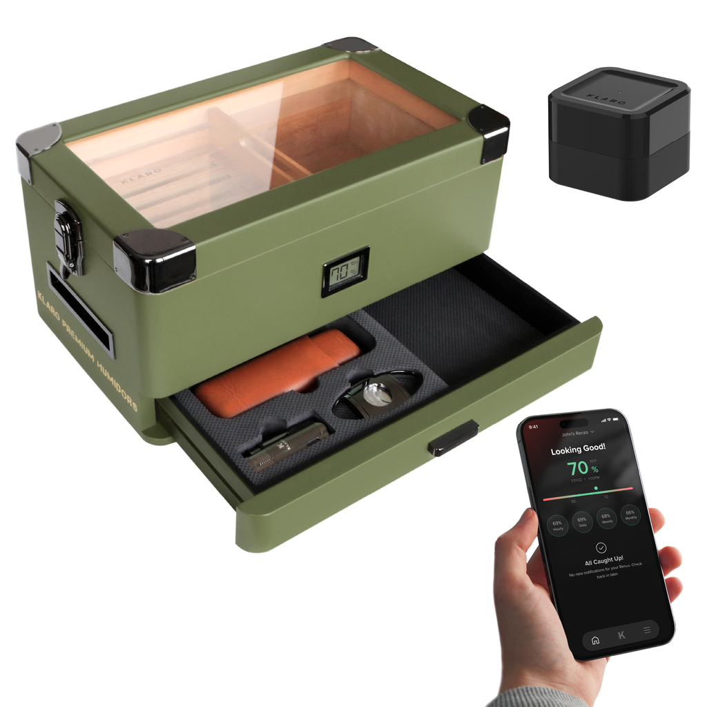 Humidificador militar con tapa de cristal