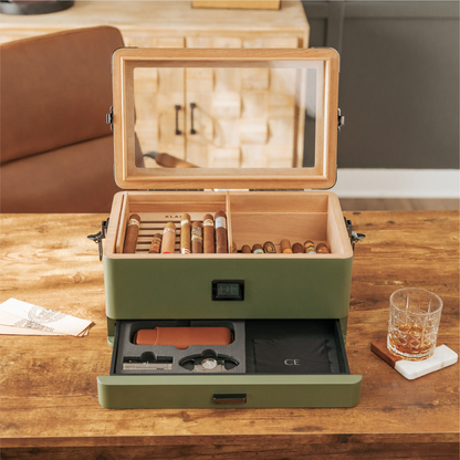 Humidificador militar con tapa de cristal