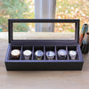 Caja de reloj de imitación de cocodrilo - 6 ranuras 