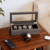 Caja de reloj bicolor en espiga - 5 ranuras
