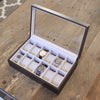 Caja de reloj de madera maciza - 12 ranuras