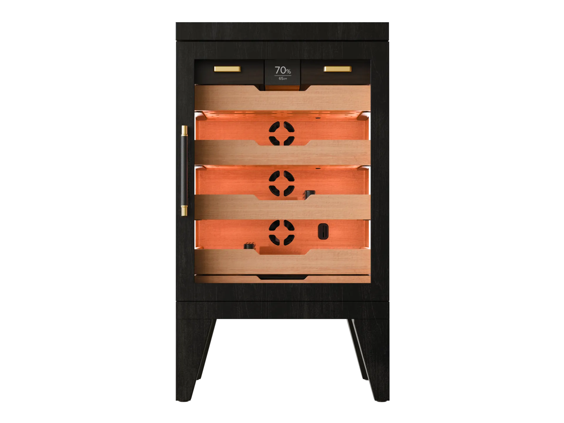 Luca Max Humidor - Black 360 view