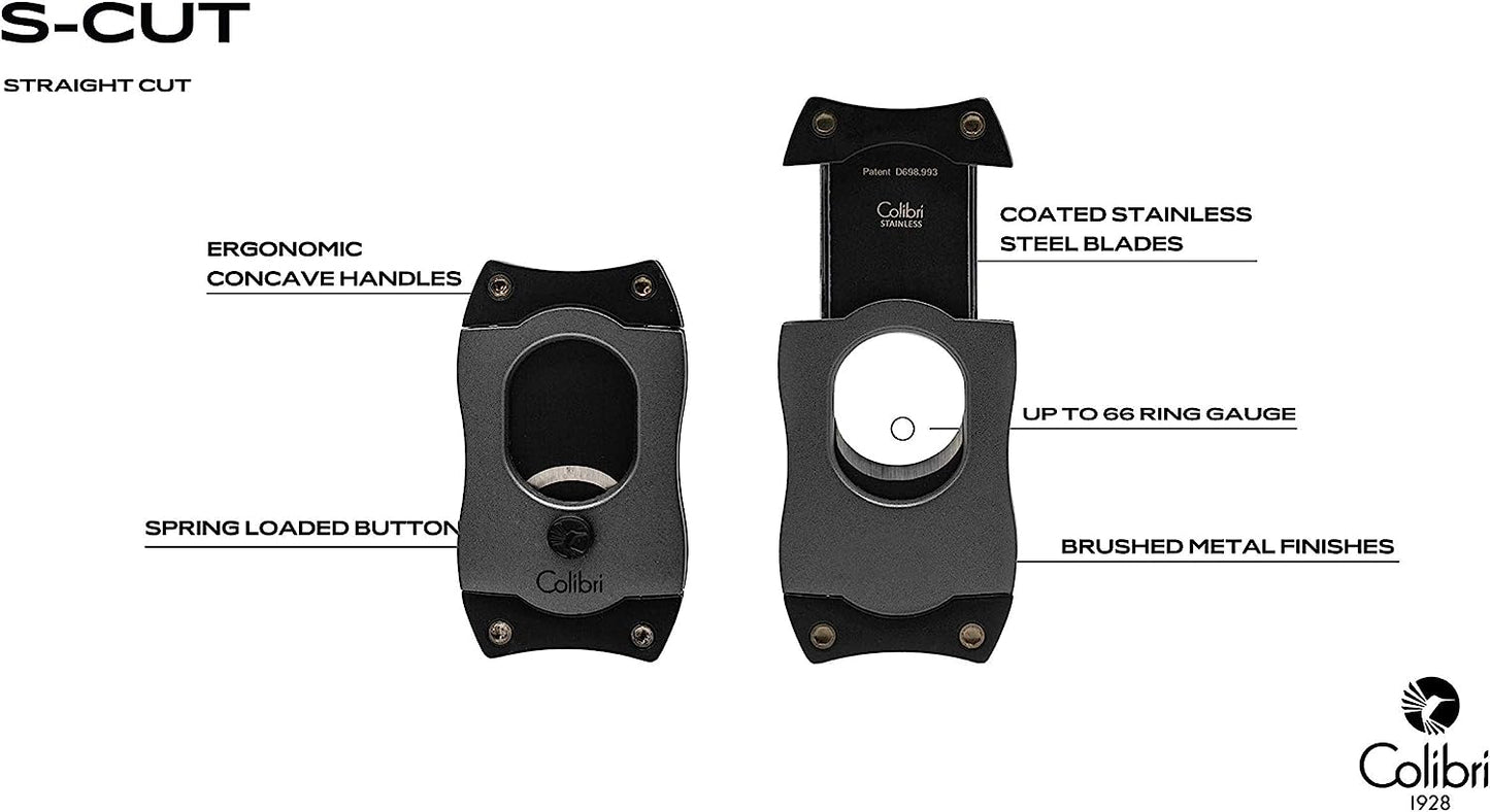 Colibri S-Cut Cigar Cutter, Charcoal + Black Blades