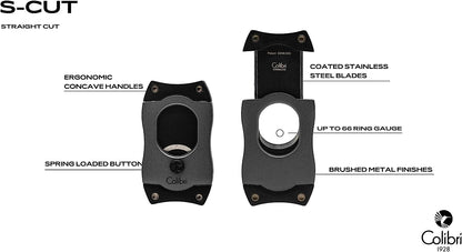 Colibri S-Cut Cigar Cutter, Charcoal + Black Blades