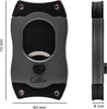 Colibri S-Cut Cigar Cutter, Charcoal + Black Blades