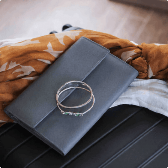 Travel Jewelry Wallet - Saffiano Leather