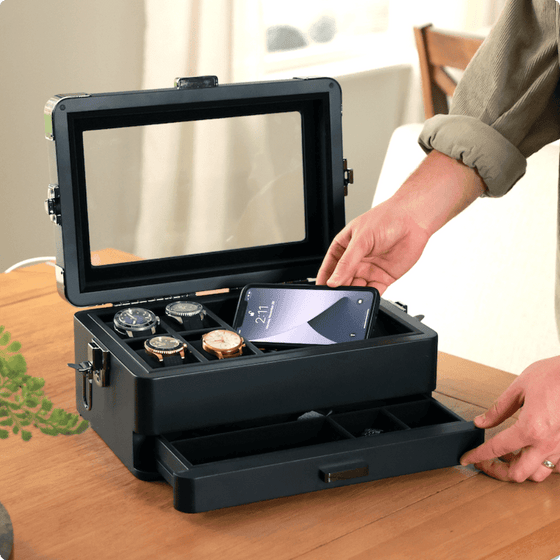 Black Edition Military Modular Watch Box - 10 Slot