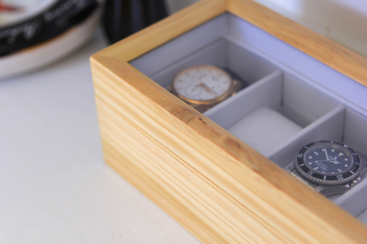Scatola degli orologi in legno di pino - 6 slot