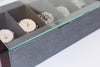 Premium Angled Glass Watch Box - 5 slot Cherry e Herringbone