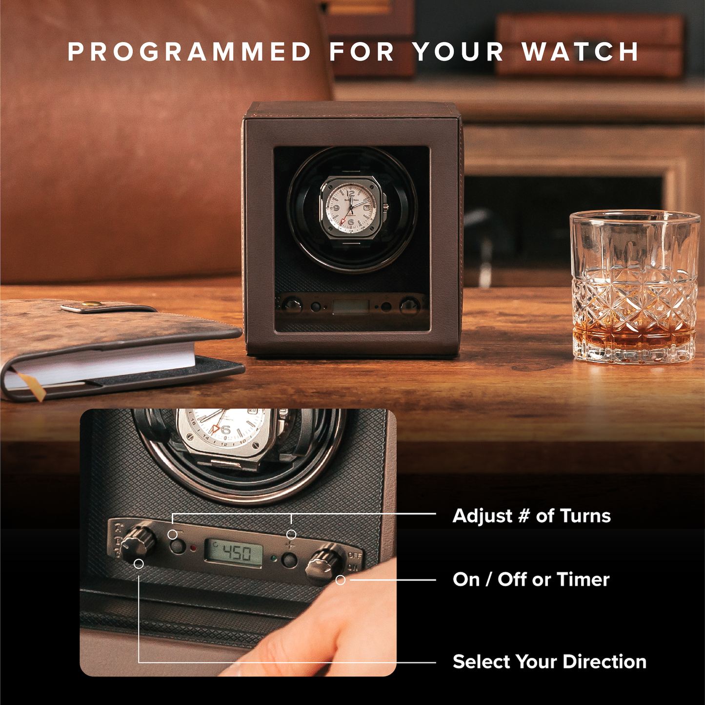 The Benson Single Watch Winder - Brown