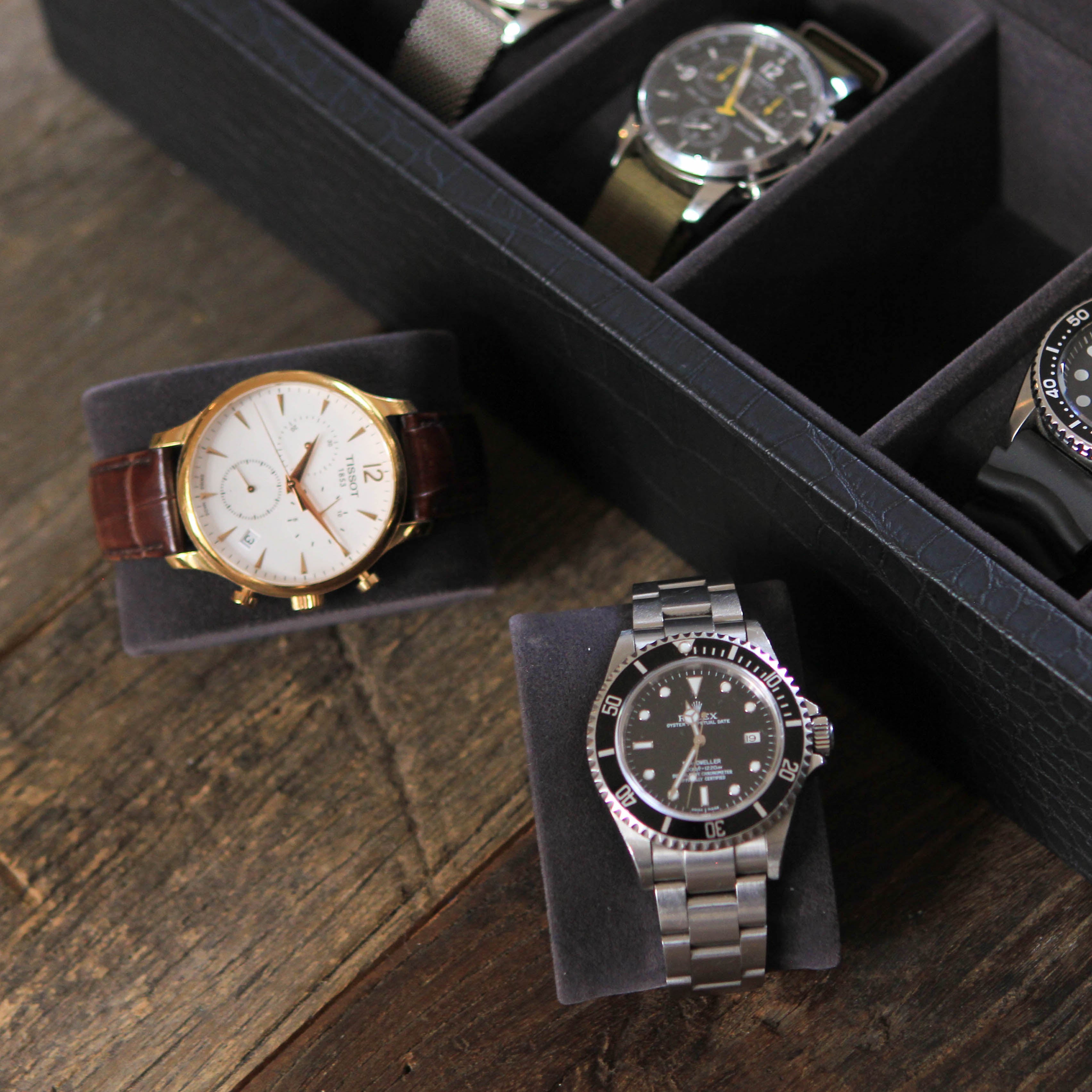 Faux Crocodile Watch Box - 6 Slot – Case Elegance