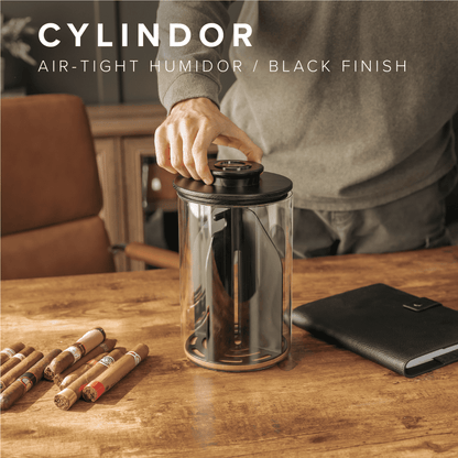 Cylindor Humidor - Glass Jar & Ashwood Lid