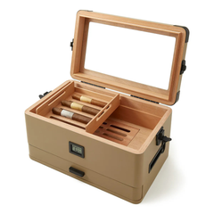 Military Glass Top Humidor