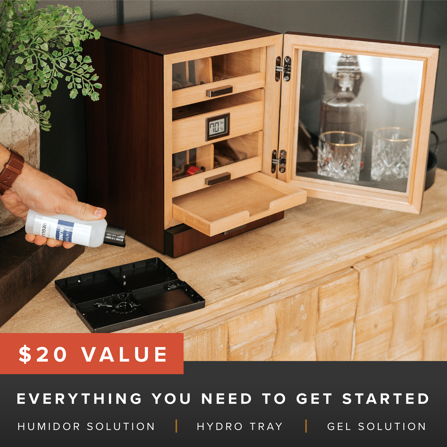 Luca Humidor Cabinet + Smart Valet
