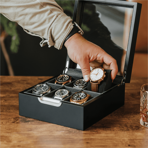 Mill Watch Box Black Finish - 8 Slot – Case Elegance