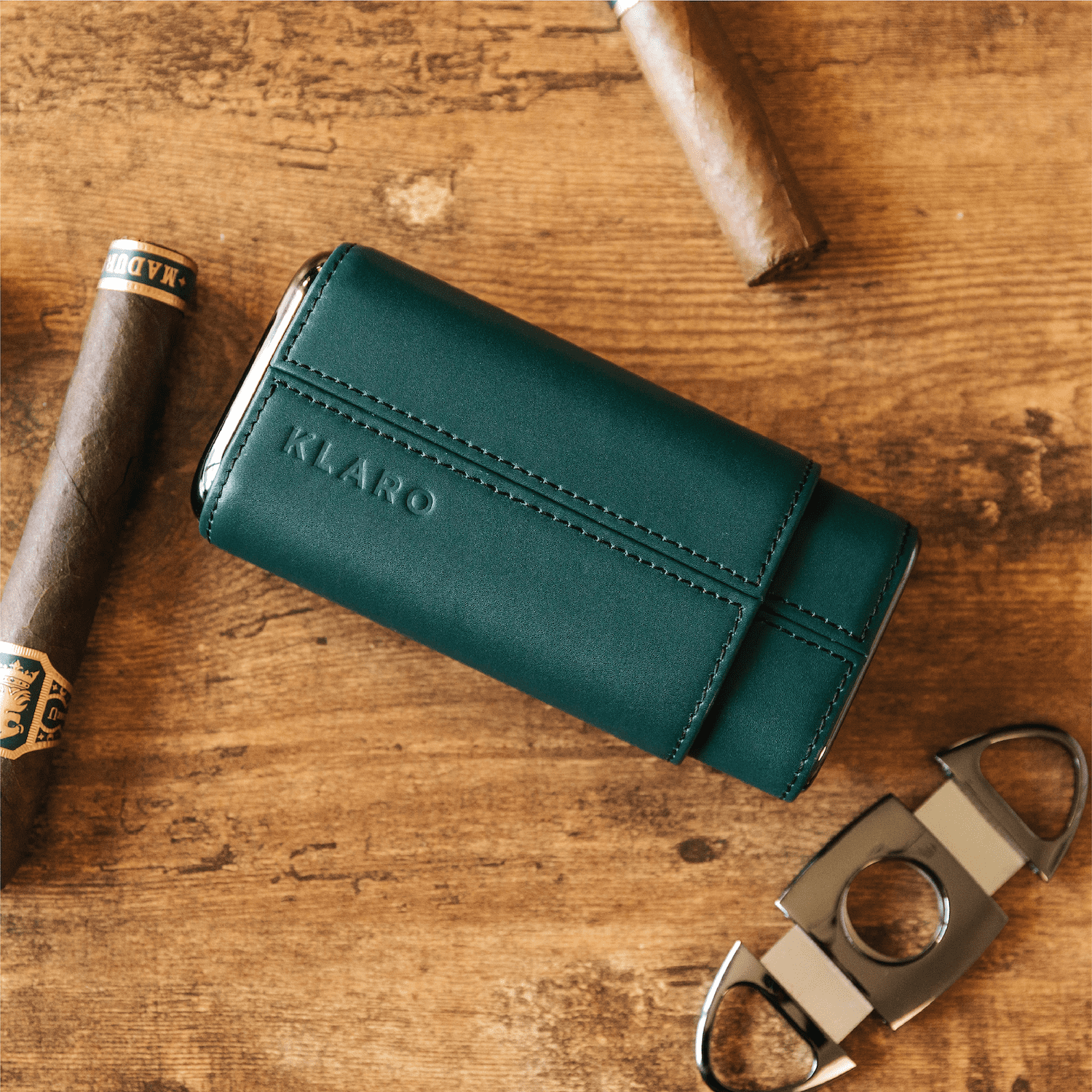 British Racing Green Leather Cigar Pouch - VSB London™