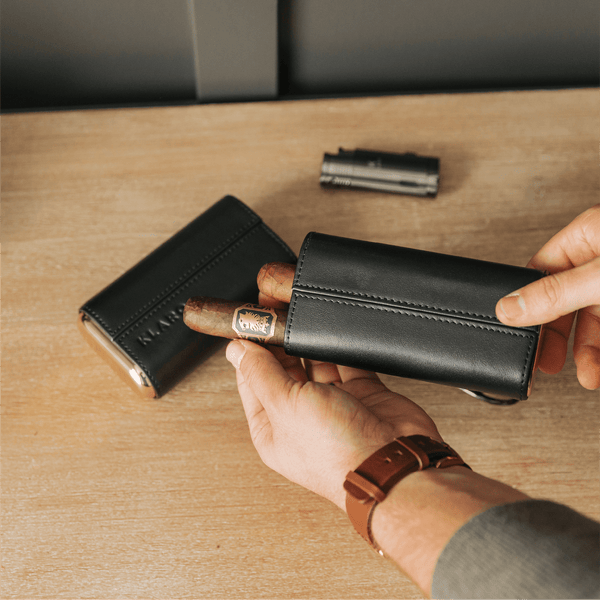 Leather Cigar Case Portable Travel High Quality Storage 3 Smoking  Accessories With Gift Box