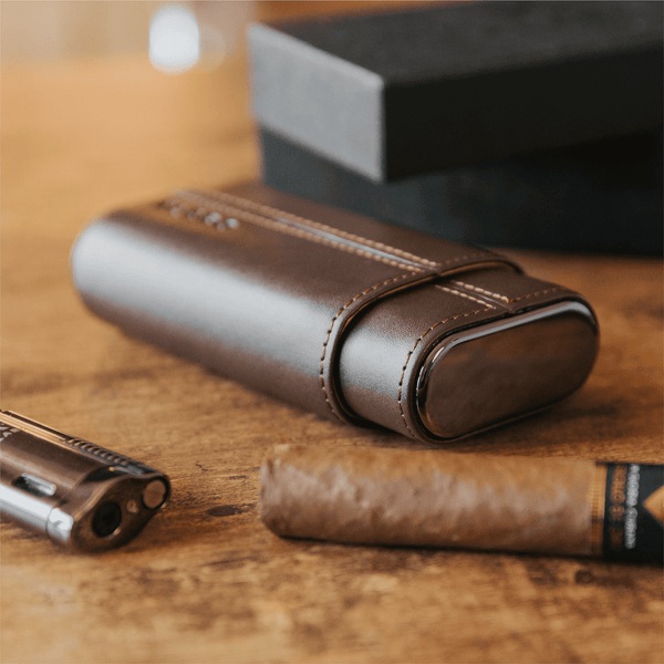 Premium 3 Cigar Travel Case - Racing Green