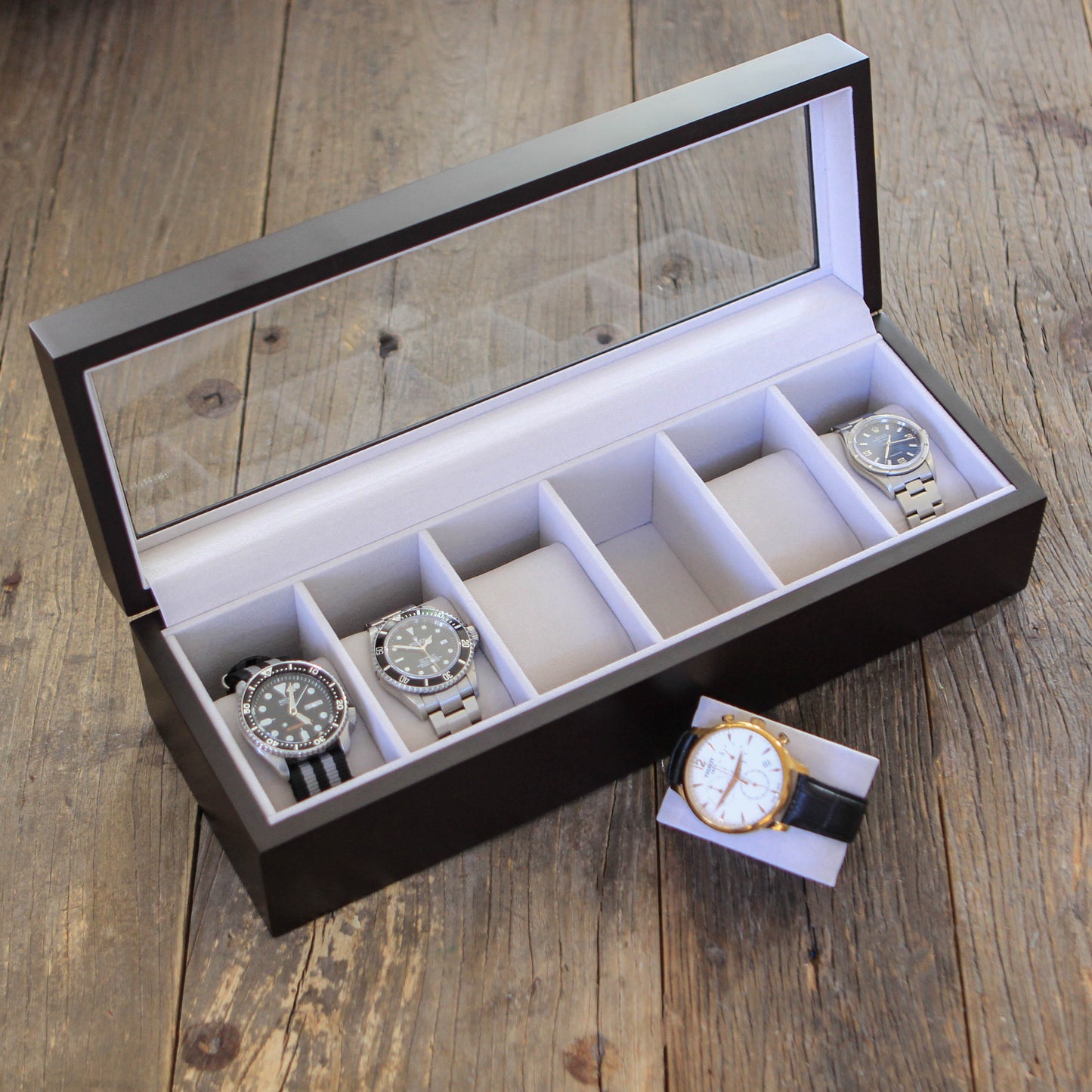 Solid Wood Watch Box - 6 Slot
