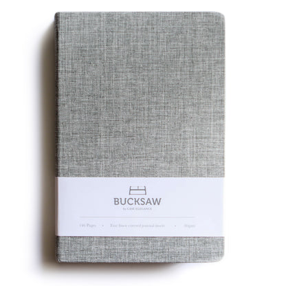Fine Linen Covered Journal Ruled Notebook 8.4 x 5.7 in by Bucksaw -