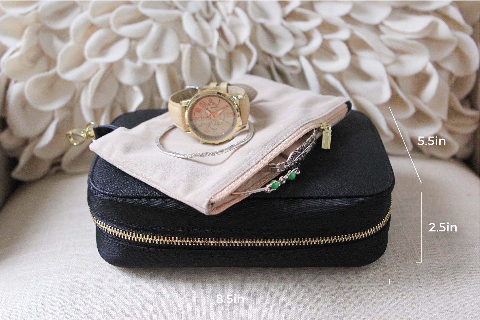 Saffiano Leather Travel Jewelry Case - Jewelry Organizer by Case Elegance -  Zen Merchandiser